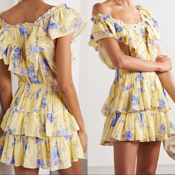 LoveShackFancy Fatima Mini Dress, Sunshine Garden - Picture 6 of 12